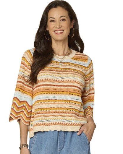 Colorful Striped Crochet Sweater