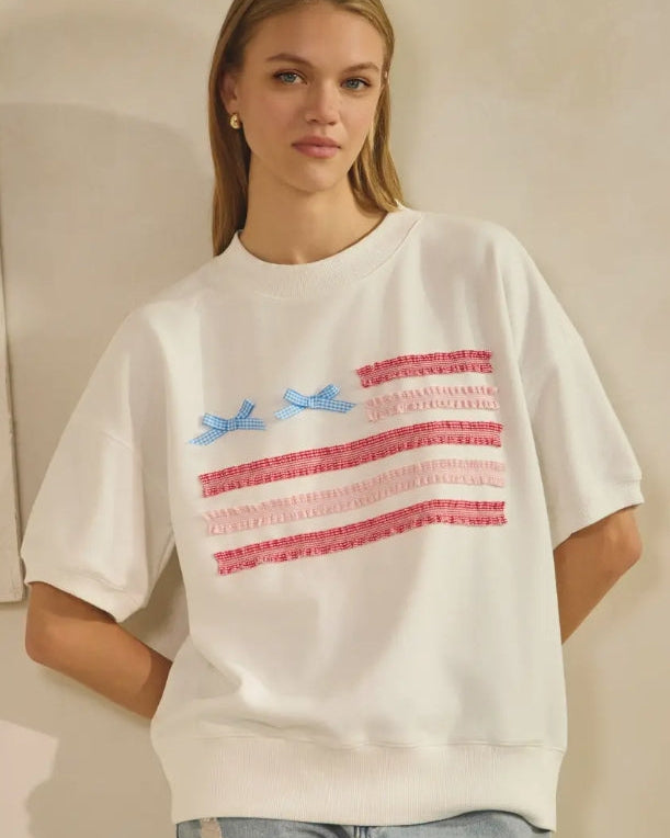 Ribbon Outlined Flag Top