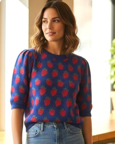 Short Sleeve Strawberry Sweater