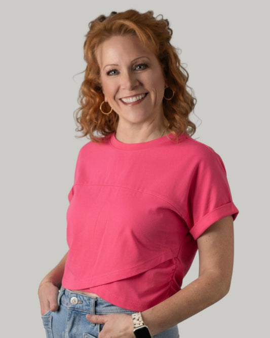 Crossover Cropped Muscle T-shirt