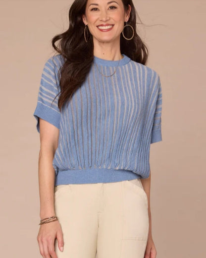 Horizon Blue Doleman Sleeve Top