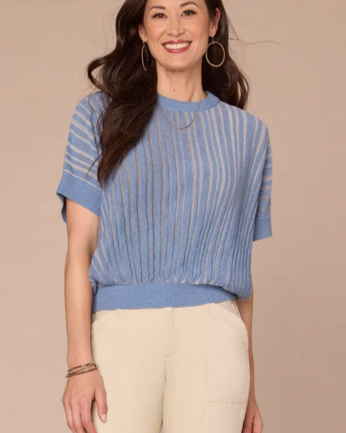 Horizon Blue Doleman Sleeve Top