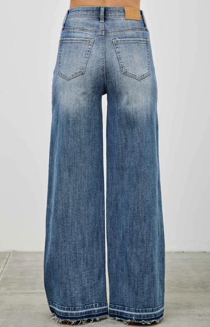 High Rise Wide Leg with Released Hem