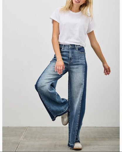 High Rise Wide Leg with Released Hem