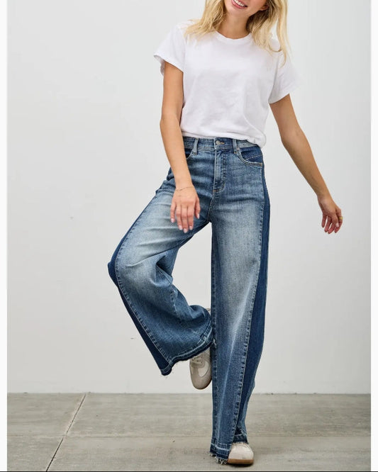 High Rise Wide Leg with Released Hem