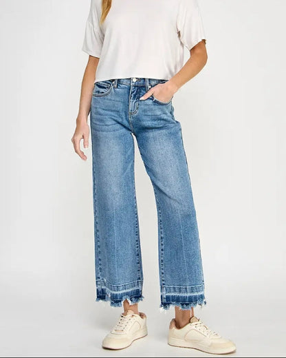 High Rise Crop Wide w/ Released Hem