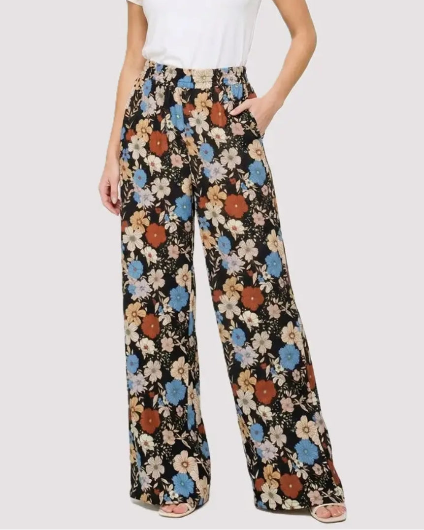Floral Wide Leg Pants