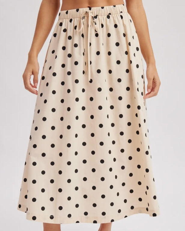 Classic Polka Dot Midi Skirt