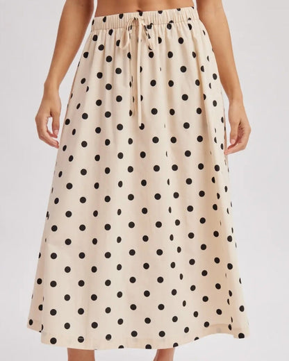 Classic Polka Dot Midi Skirt