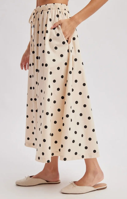 Classic Polka Dot Midi Skirt