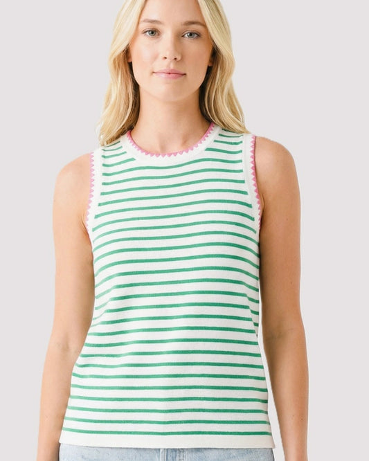 Color Stitched Stripe Tank Sweater