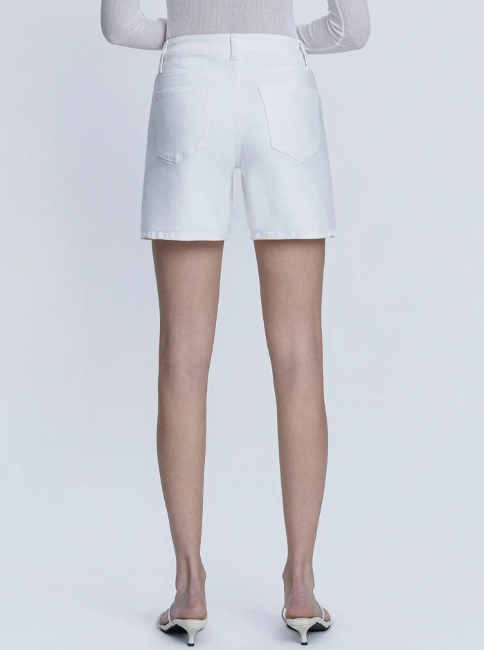 Vervet -High Rise "Optic White" Midi A Line Shorts