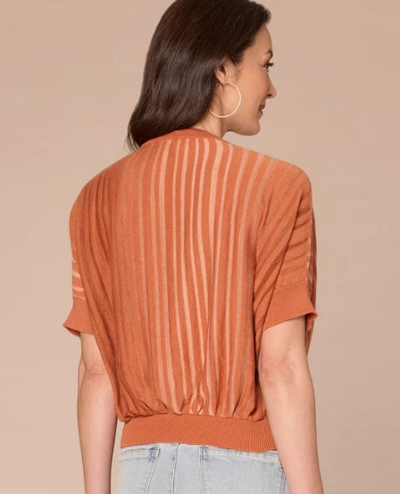 Rust 3/4 Dolman Sleeve Lightweight Sweater