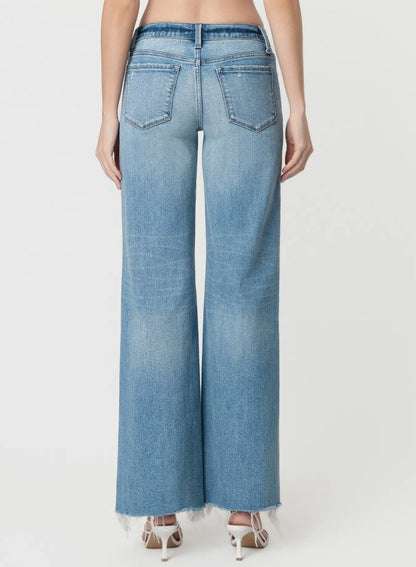 Vervet - "Insightful" Low Rise Distressed Wide Flare