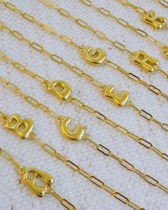 Mini Balloon Initial Bracelet