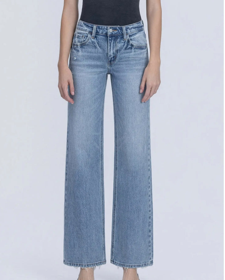 Mid Rise Light Slim Wide Leg "Resplendent Wave"