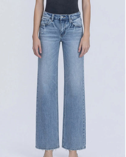 Mid Rise Light Slim Wide Leg "Resplendent Wave"