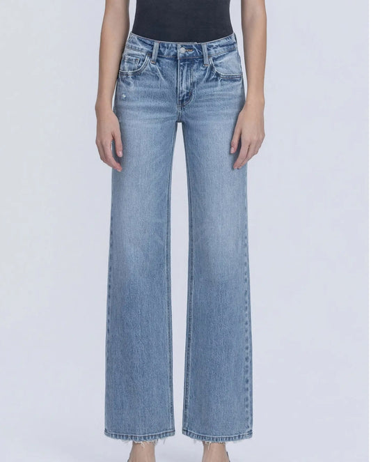 Mid Rise Light Slim Wide Leg "Resplendent Wave"