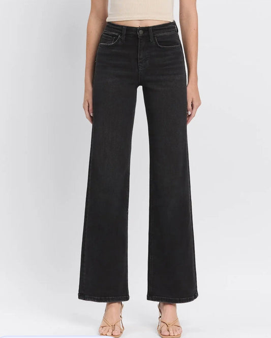 High Rise Full Length Black Loose Fit Jeans "Encourage"