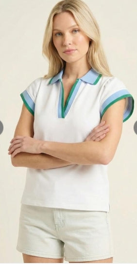 Johnny Collared Varsity Short Sleeve Top