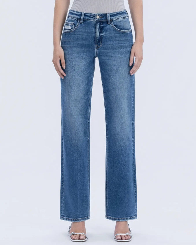High Rise Full Length Slim Wide Jeans "Dreamland"