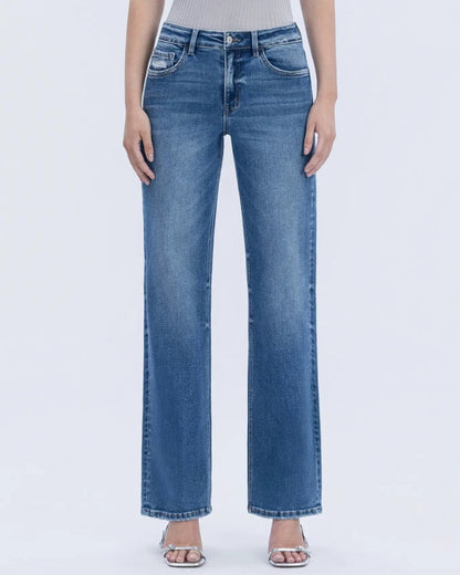 High Rise Full Length Slim Wide Jeans "Dreamland"