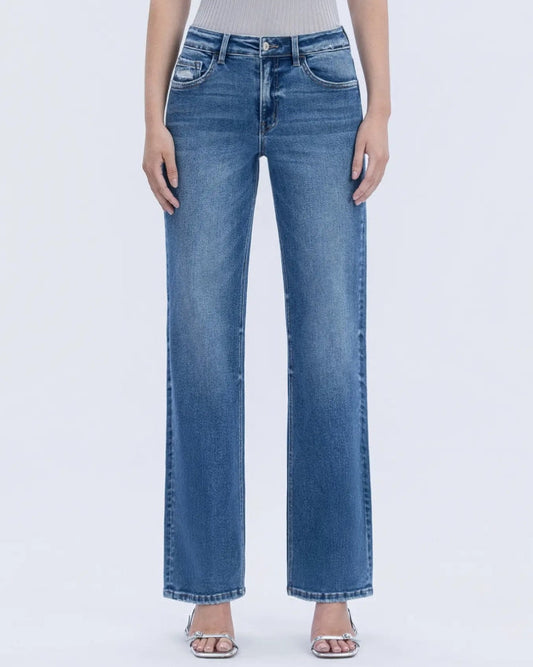 High Rise Full Length Slim Wide Jeans "Dreamland"