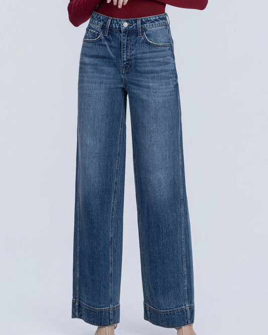 Super High Rise Trouser Hem Baggy Wide Leg "Celestial Reflections"
