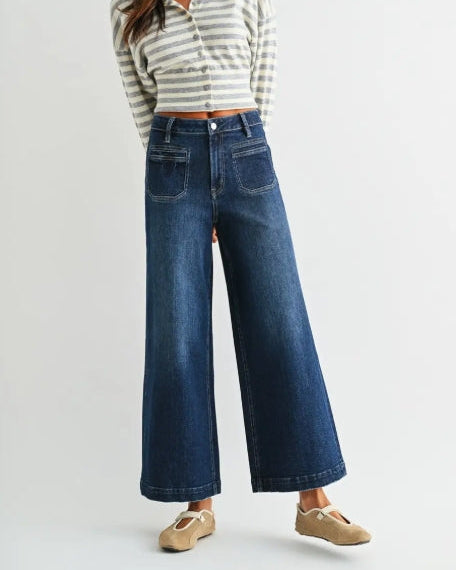 High Rise Ankle Wide Leg