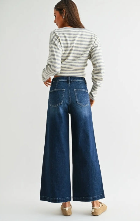 High Rise Ankle Wide Leg