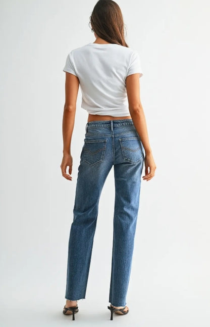 Mid-Rise Straight Leg Ankle