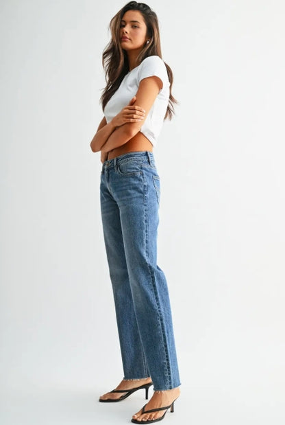 Mid-Rise Straight Leg Ankle