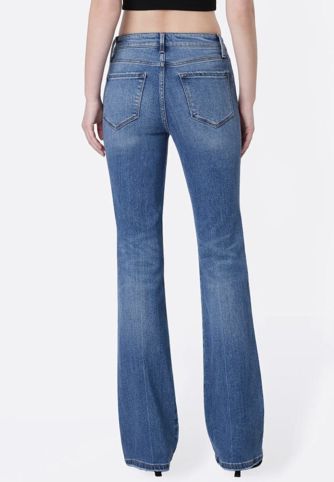 High Rise Medium Dark Wash Full Length Bootcut "Err Free"
