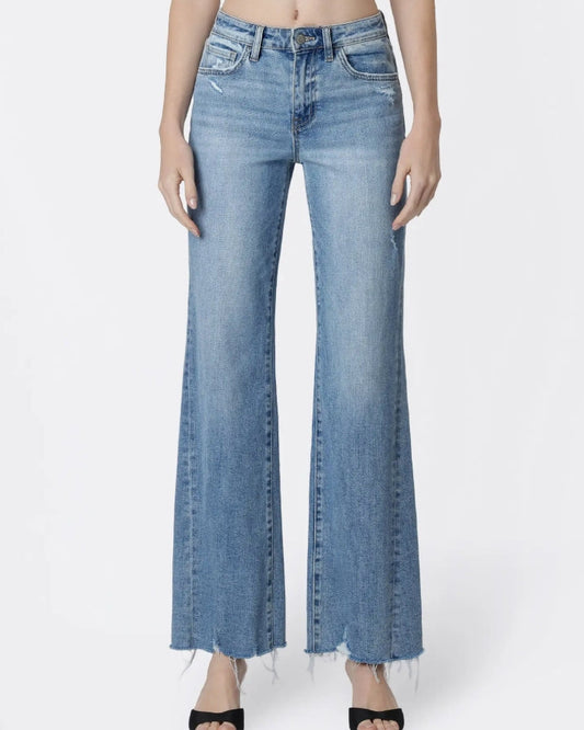 High Rise Slant Side Seam Vintage Flare Jeans "Prodigious"