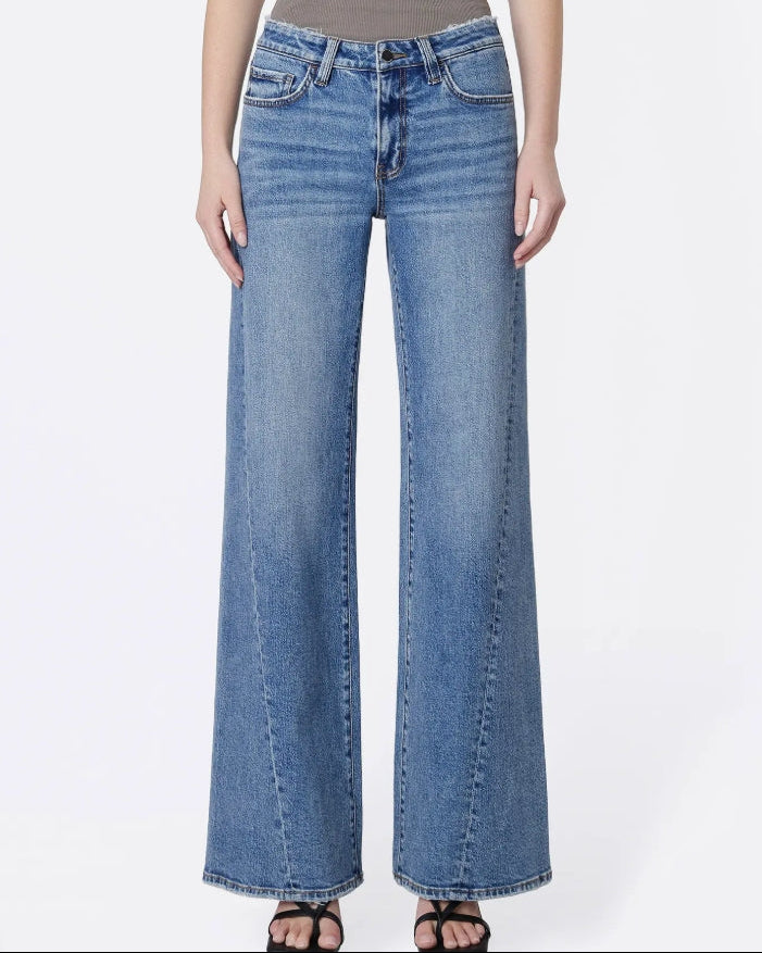 Mid Rise Distressed Waistband Twisted Wide "Great"