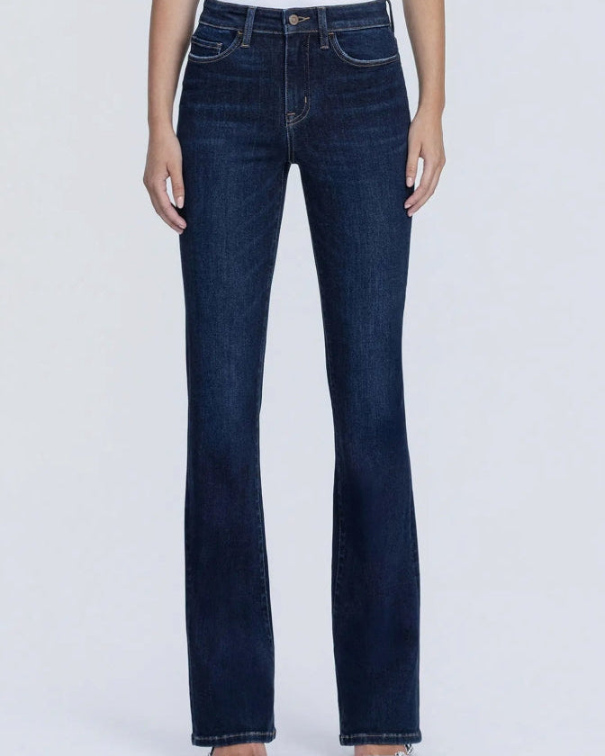 High Rise Full Length Dark Wash Bootcut Jeans "Wind River"