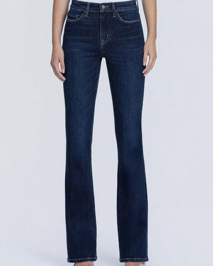 High Rise Full Length Dark Wash Bootcut Jeans "Wind River"