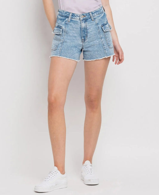 High Rise Boyfriend Cargo Short "Ibiza"