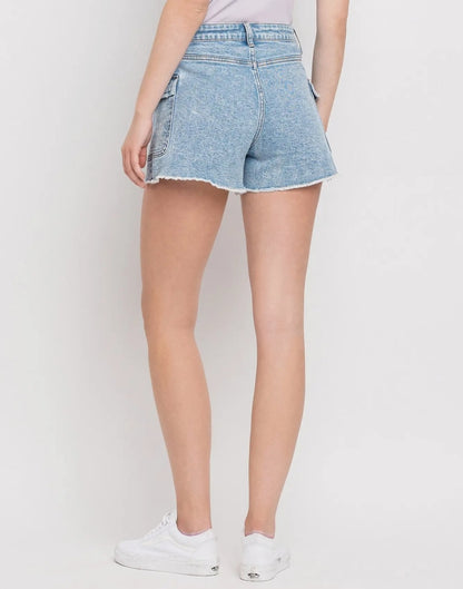 High Rise Boyfriend Cargo Short "Ibiza"