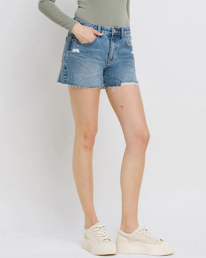 High Rise Mom Shorts - "LaLa Land"