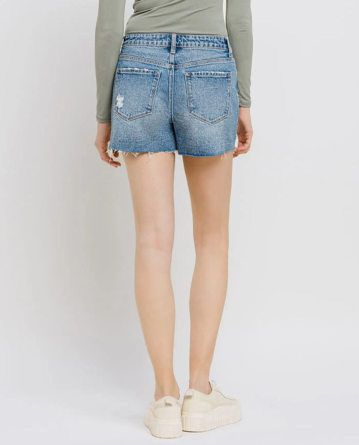 High Rise Mom Shorts - "LaLa Land"