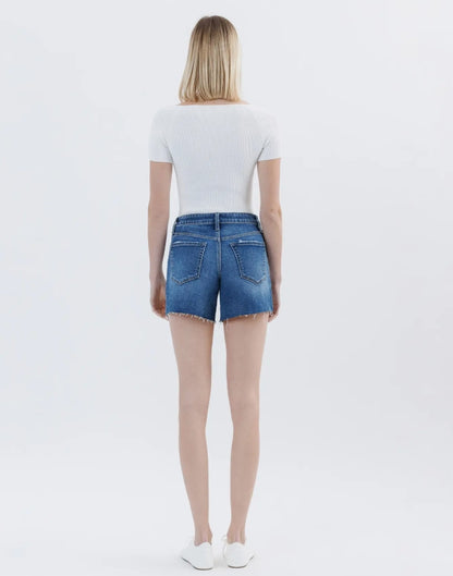 High Rise Raw Hem Denim Short - "Your Song"