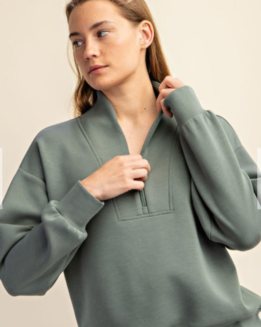 Modal Scuba Luxe V-Neck Pullover