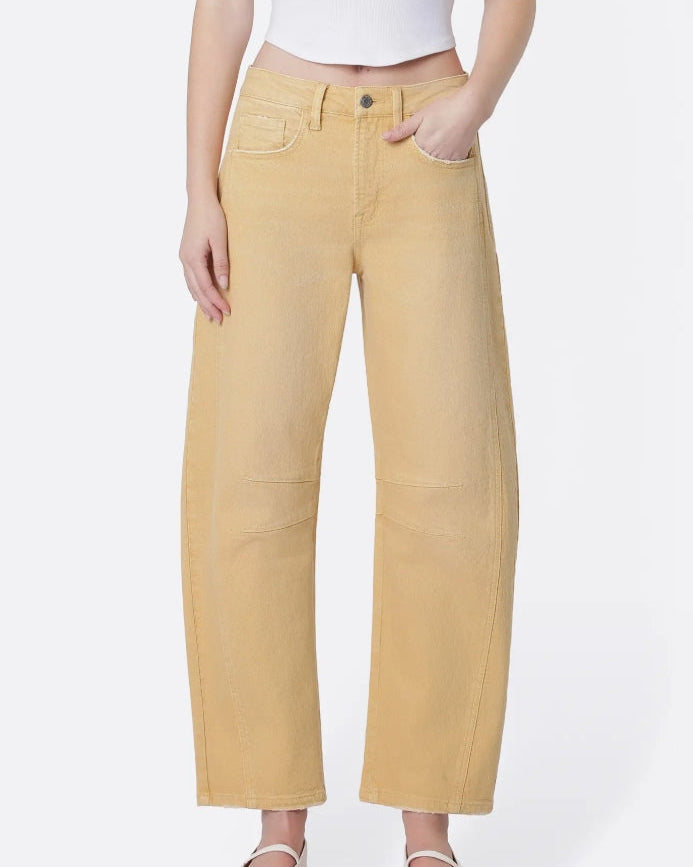 High Rise "Sahara Sun" Barrel Leg Jeans
