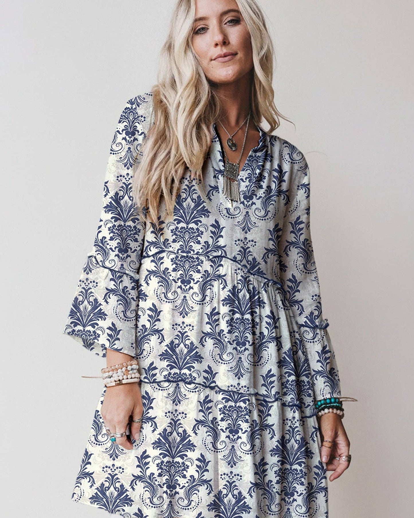 Blue Boho Dress