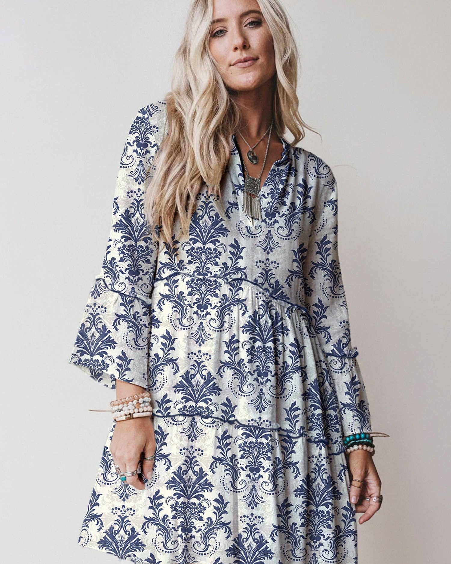 Blue Boho Dress