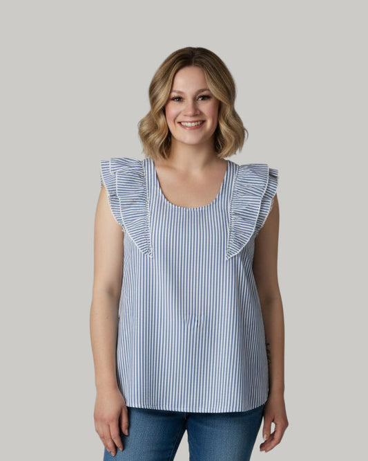 square-neck-stripe-ruffle-shirt