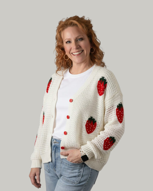 strawberry-loose-knit-cardigan