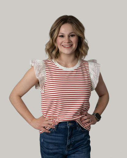 striped-top-ruffle-sleeve-top