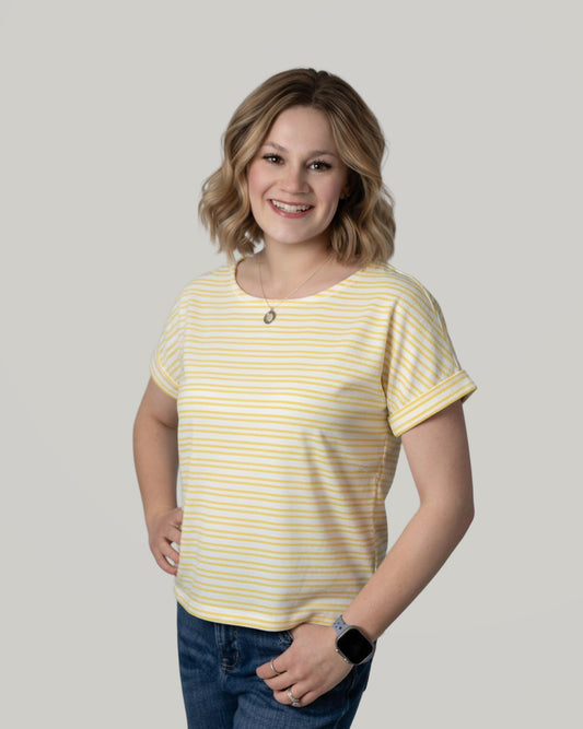 Sunshine Yellow Striped Top